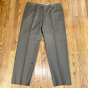Canali 1934 Brown Flat Front Dress Pants. Size 34